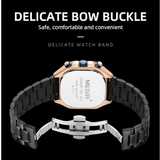 MEGIR new men's square steel belt Watch