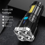 4 Modes USB Long-Range Light Portable Torch Tactical Light