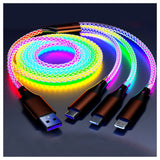 RGB colorful 3 In 1 mobile phone data cable