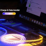 RGB colorful 3 In 1 mobile phone data cable