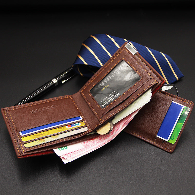 Men's Luxury Vintage PU Leather Short Slim Wallet