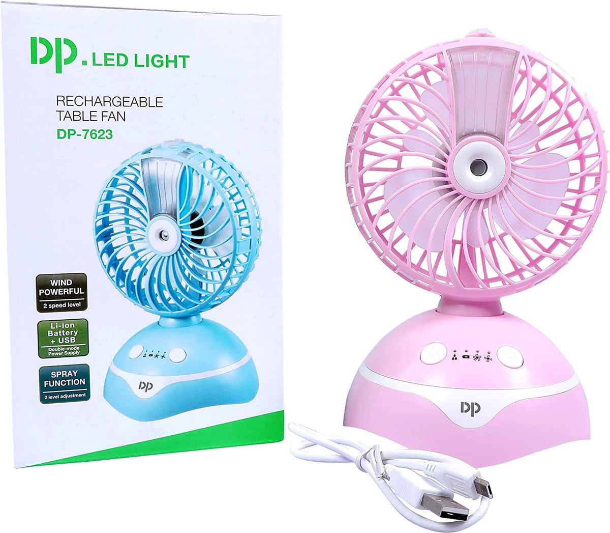 Portable Rechargeable Table Mini Fan With Water Sprayer