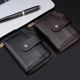 PU Leather Crocodile Leather Men's Zipper Card Holder