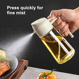 500ml 2-in-1 Glass Oil Sprayer Dispenser with Auto-Lid