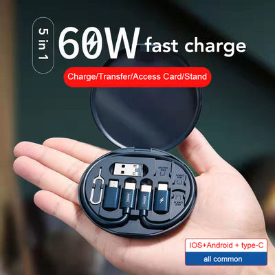 5-in-1 Fast Charging Data Cable Storage Box
