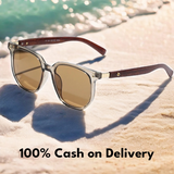 Vintage Style UV400 Unisex Wooden Shade Sunglass