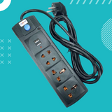 Dual USB Multiplug 4 Port Extension Socket