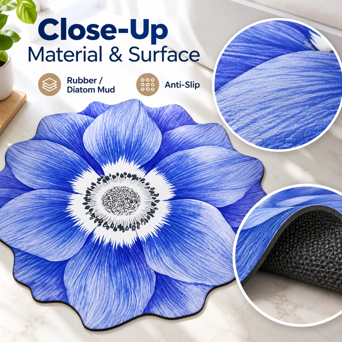 FloraNest Royal Bloom Anti-Slip Mat