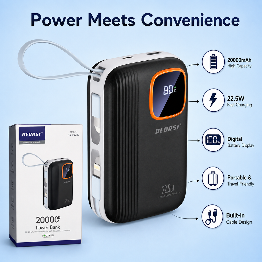 RECRSI Fast Charging Power Bank 20000mAh