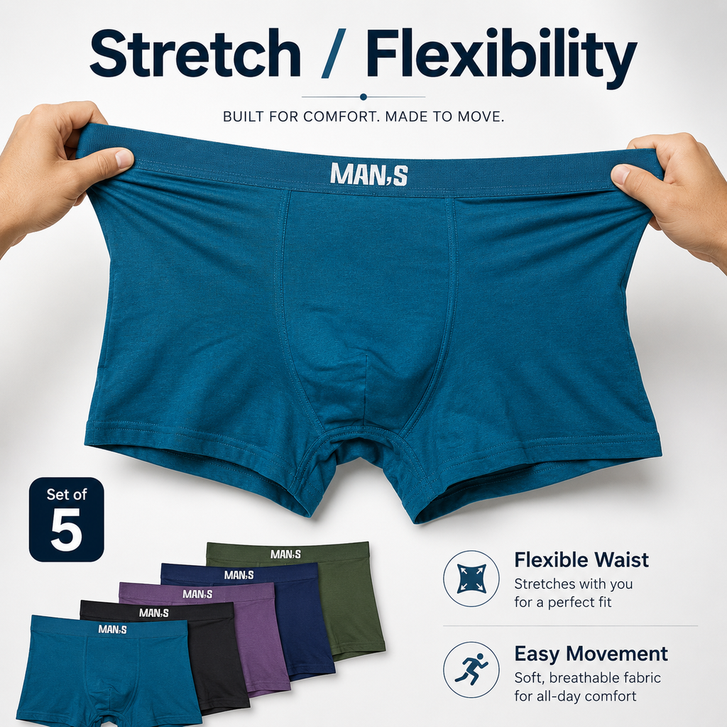 Soft Touch Comfort Boxer Combo (Set of 5)