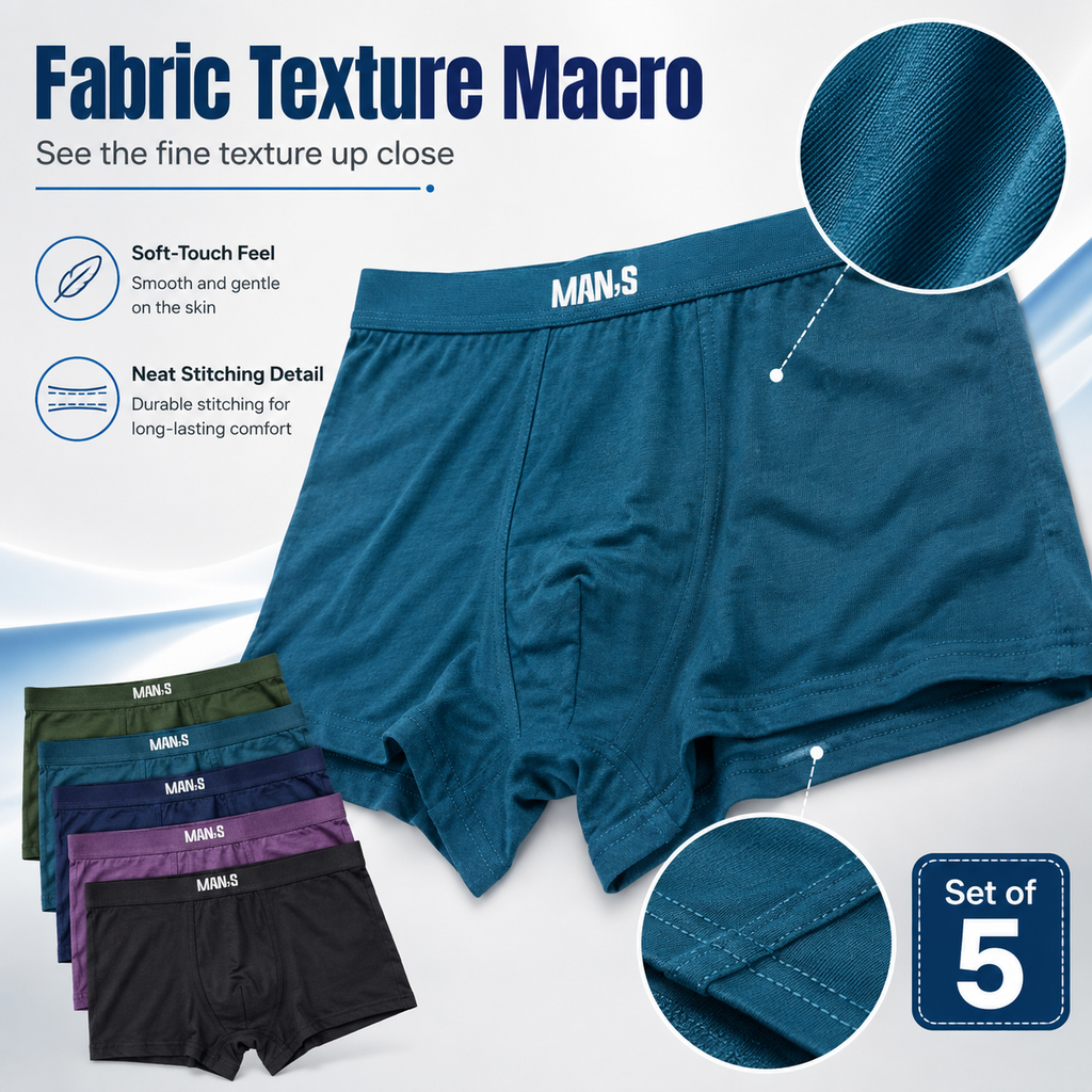 Soft Touch Comfort Boxer Combo (Set of 5)