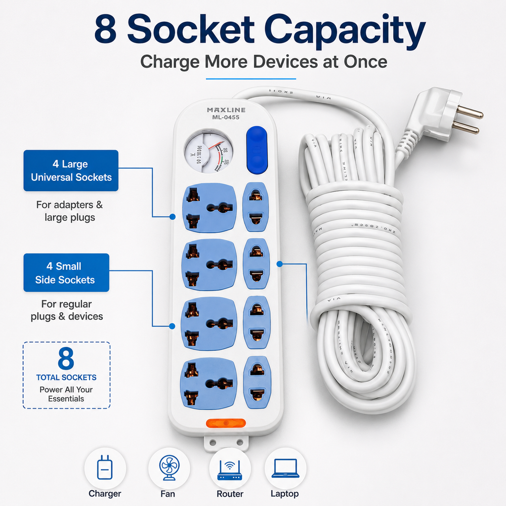 MAXLINE 8 Port Heavy Duty Multiplug
