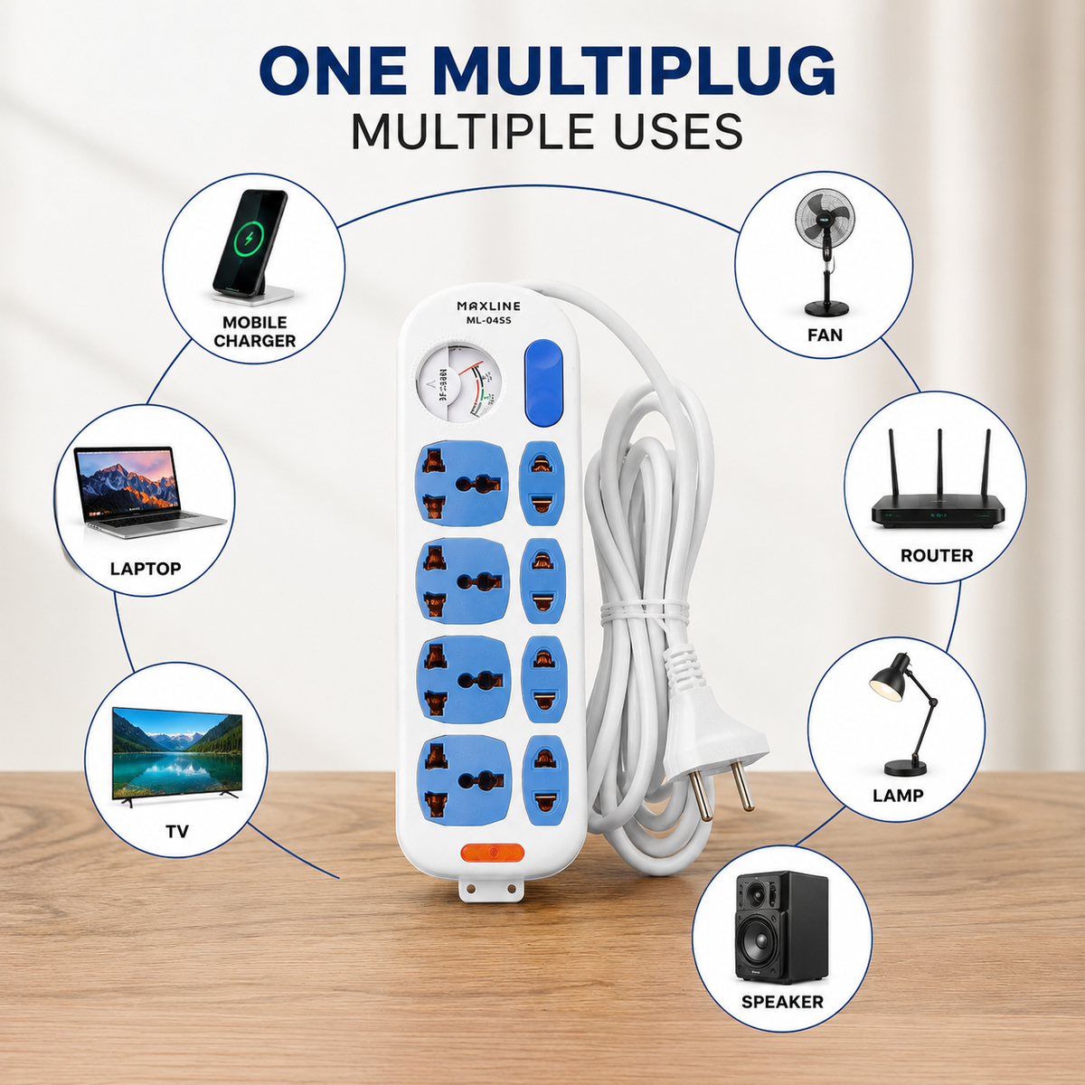 MAXLINE 8 Port Heavy Duty Multiplug