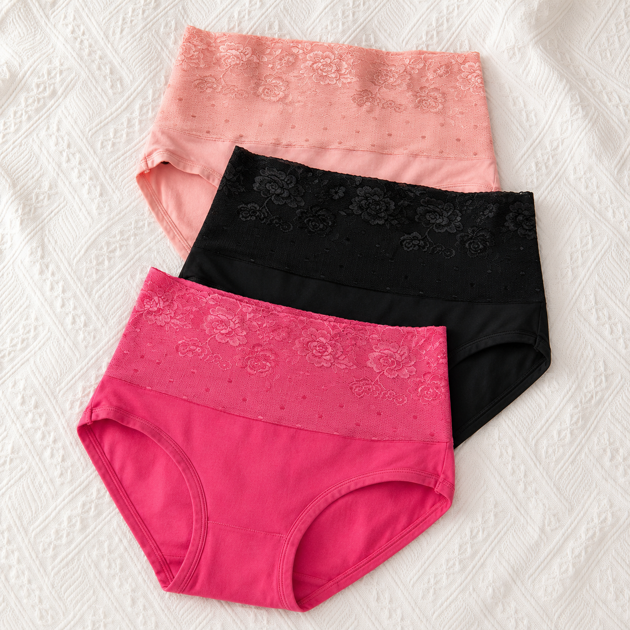 Elegant Floral Soft Fit Panty ( Set of 3 ) Free Size