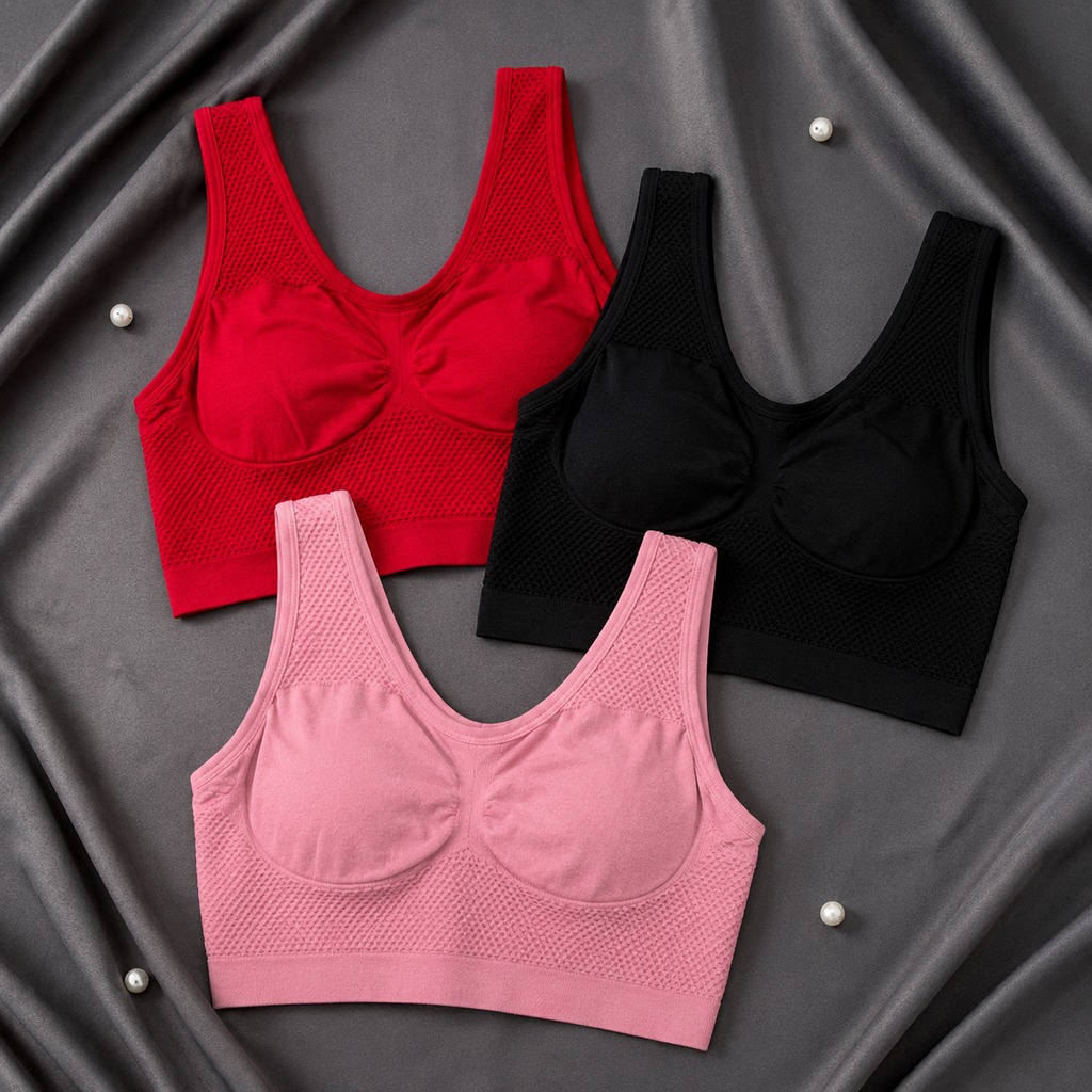 Soft Touch Seamless Bra ( Set of 3 ) Free Size