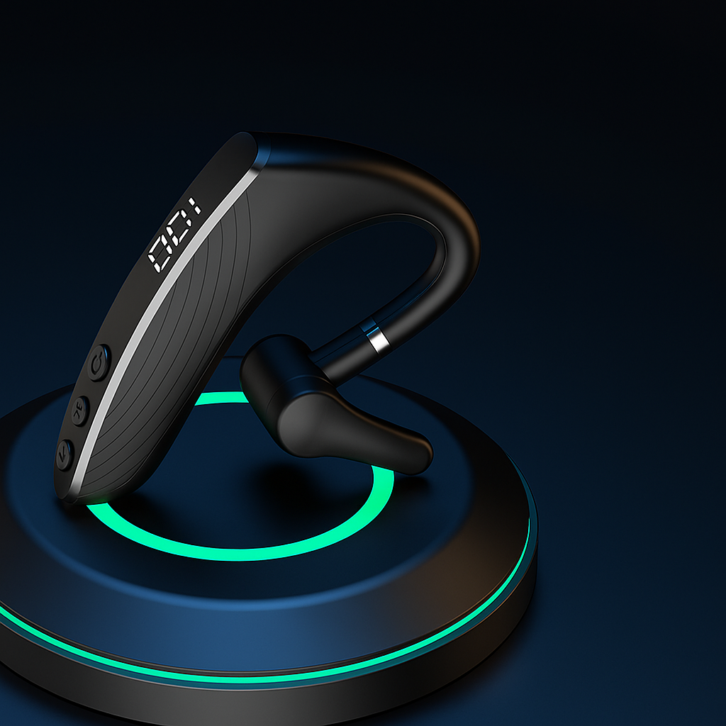 Comfort Fit Long Battery Ear-hook Headset With Display