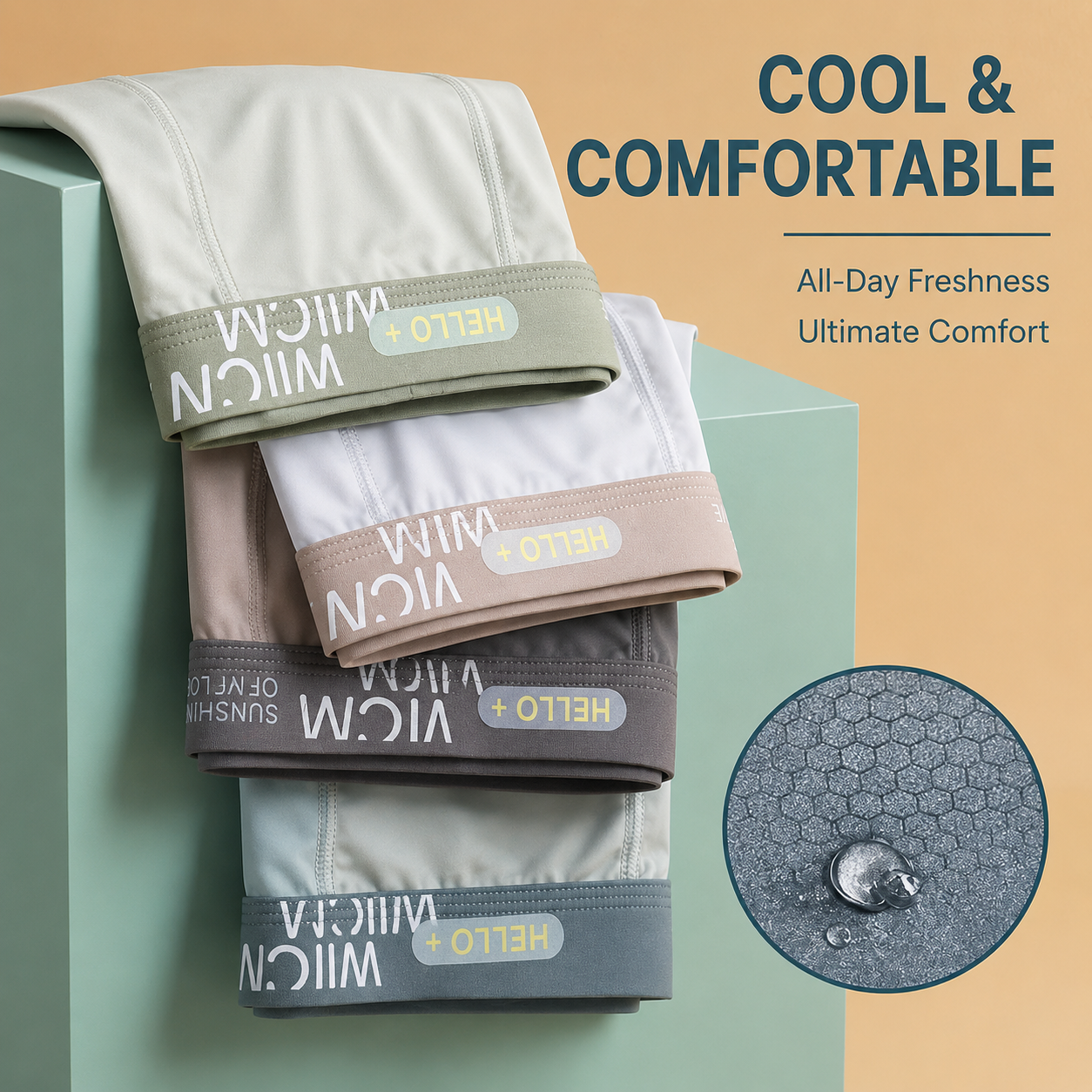 Men's Ice Silk Breathable Boxer ( Set of 4 )