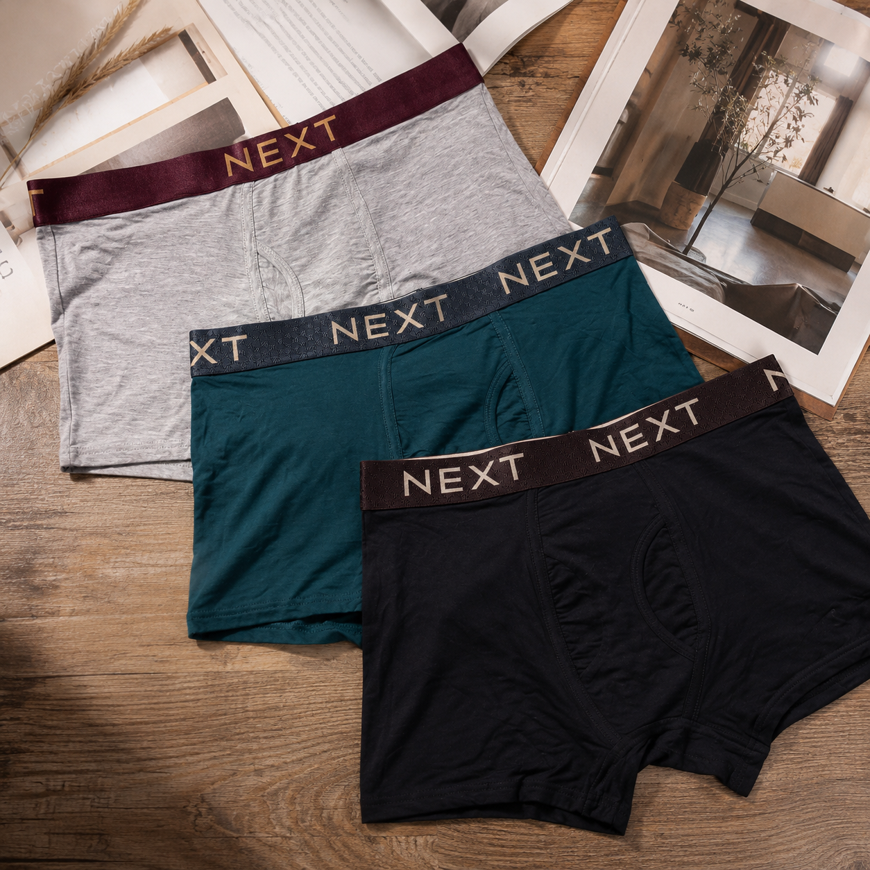 Premium Flexible Fit Men’s Microfiber Boxer Trunks  (Set of 3)