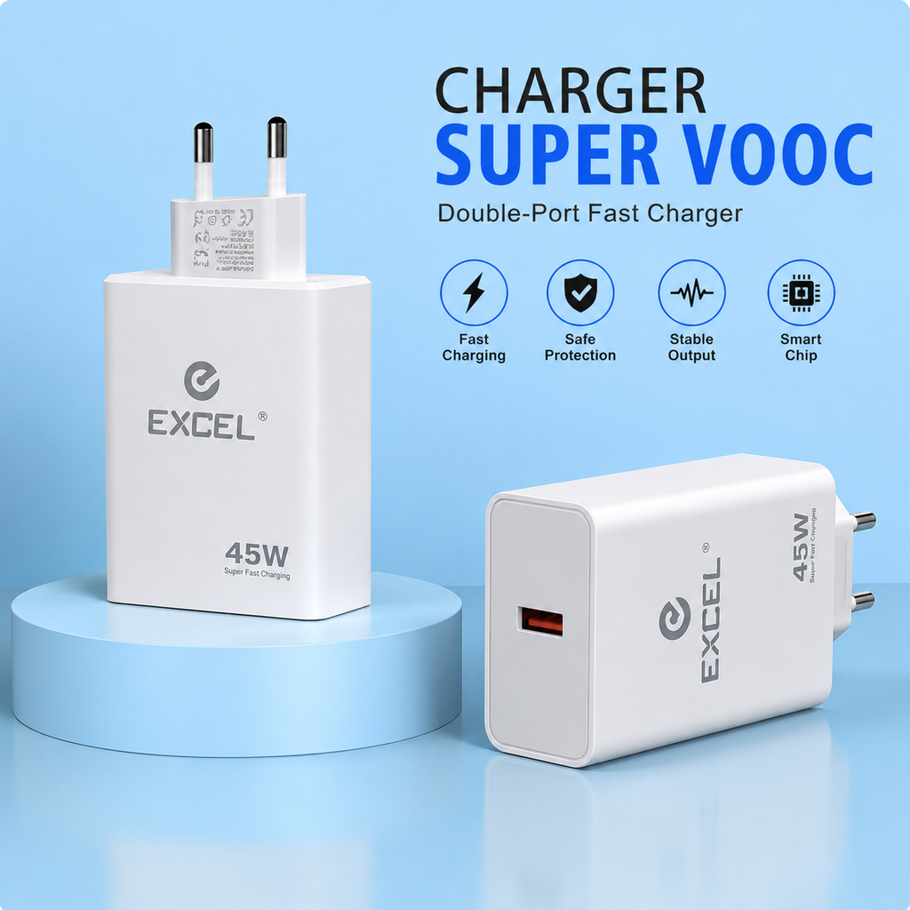 45W Fast Charging Single Port Adapter & Cable