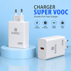 45W Fast Charging Single Port Adapter & Cable