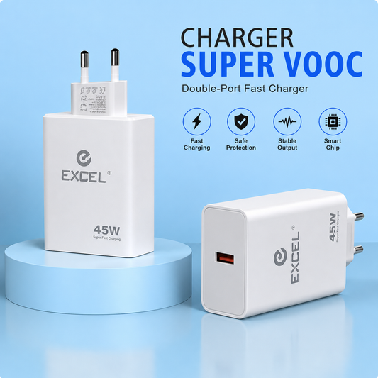 45W Fast Charging Single Port Adapter & Cable