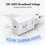 45W Fast Charging Single Port Adapter & Cable