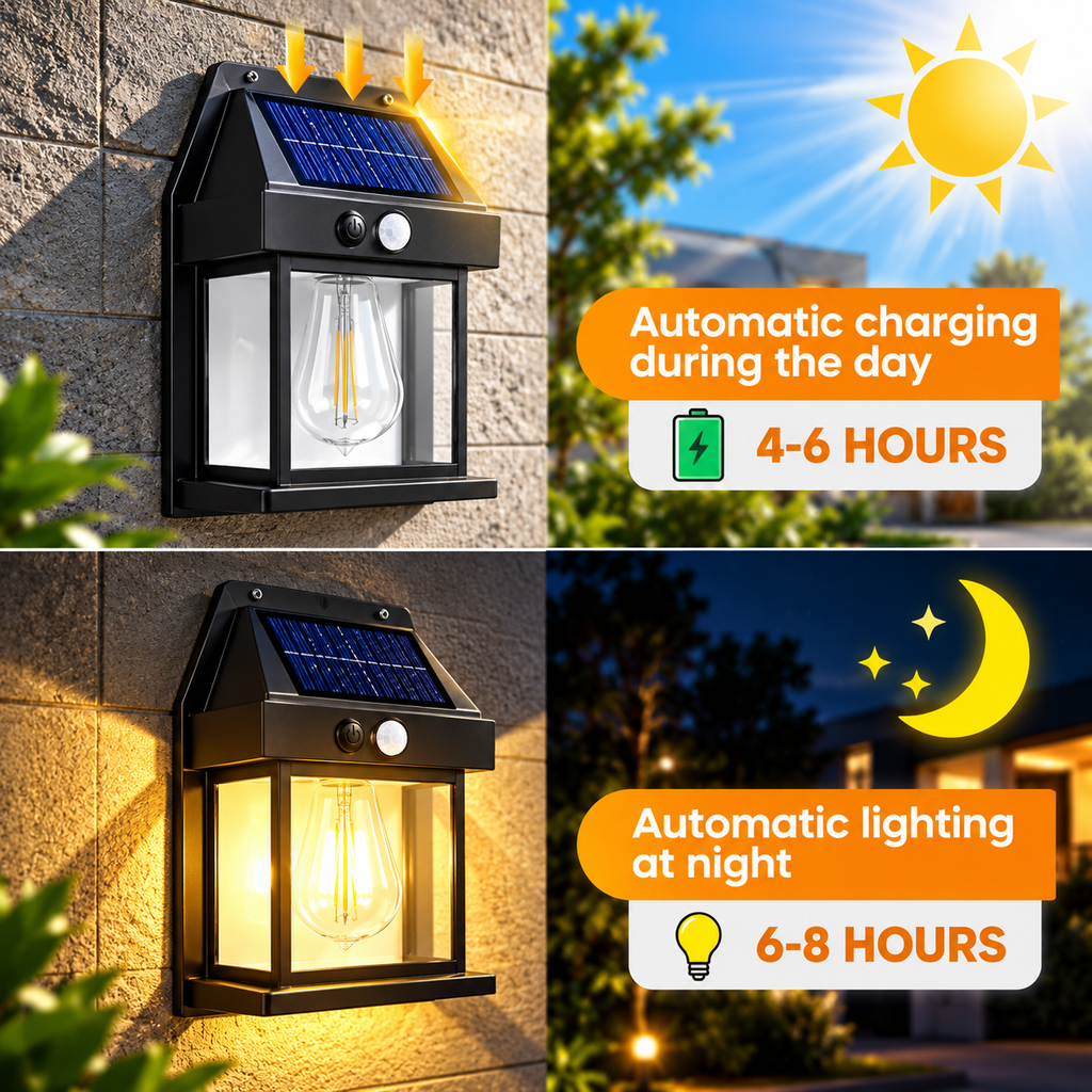 Smart Solar Motion Sensor Wall Lamp