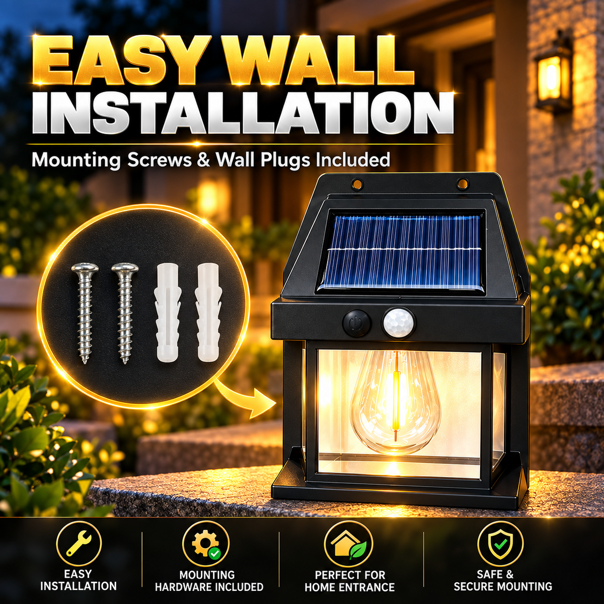 Smart Solar Motion Sensor Wall Lamp