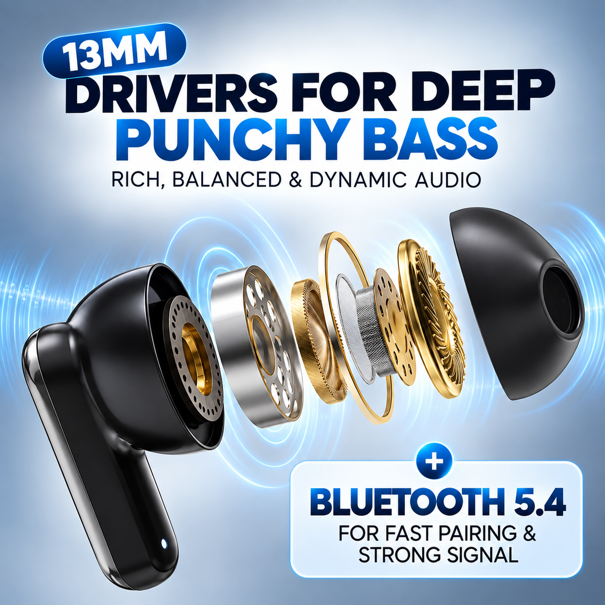Q10 4-in-1 Bluetooth Earbuds-Dual Wearing Style