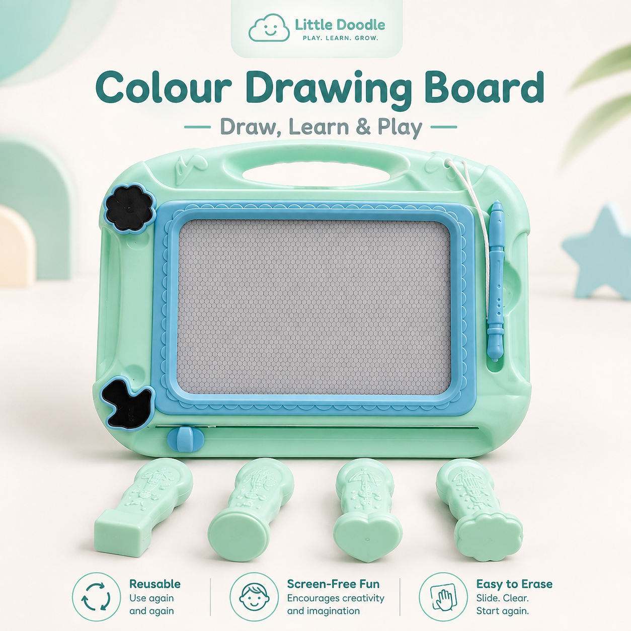 Kids Colour Magnetic Drawing Board