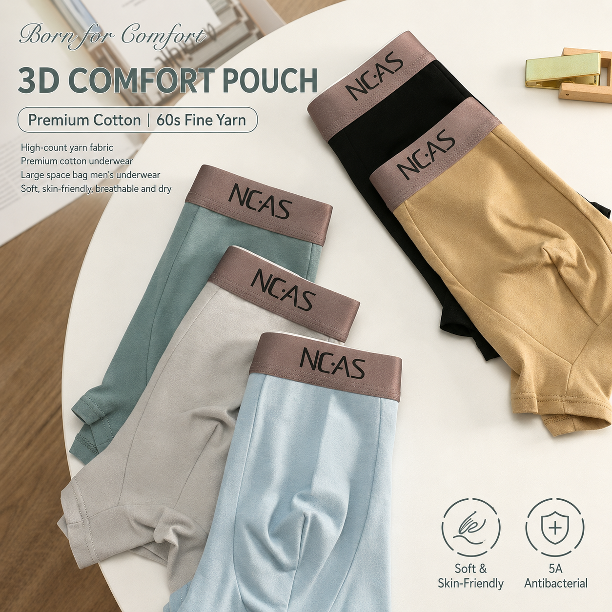 Premium Comfort Cotton Trunks Combo ( Set of 3 )