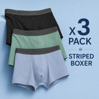 Men's Breathable Striped Premium Boxer ( Set Of 03 )