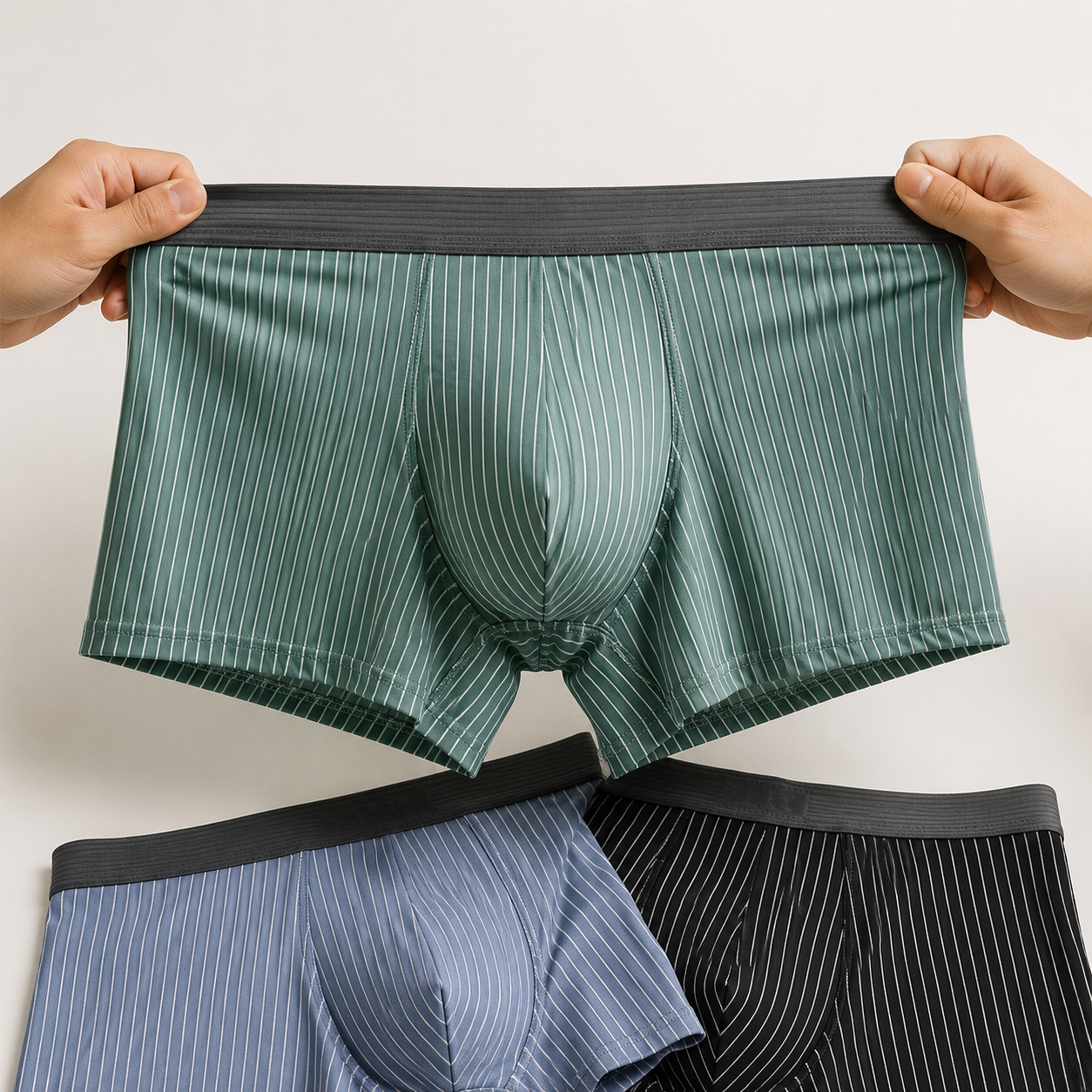 Men's Breathable Striped Premium Boxer ( Set Of 03 )