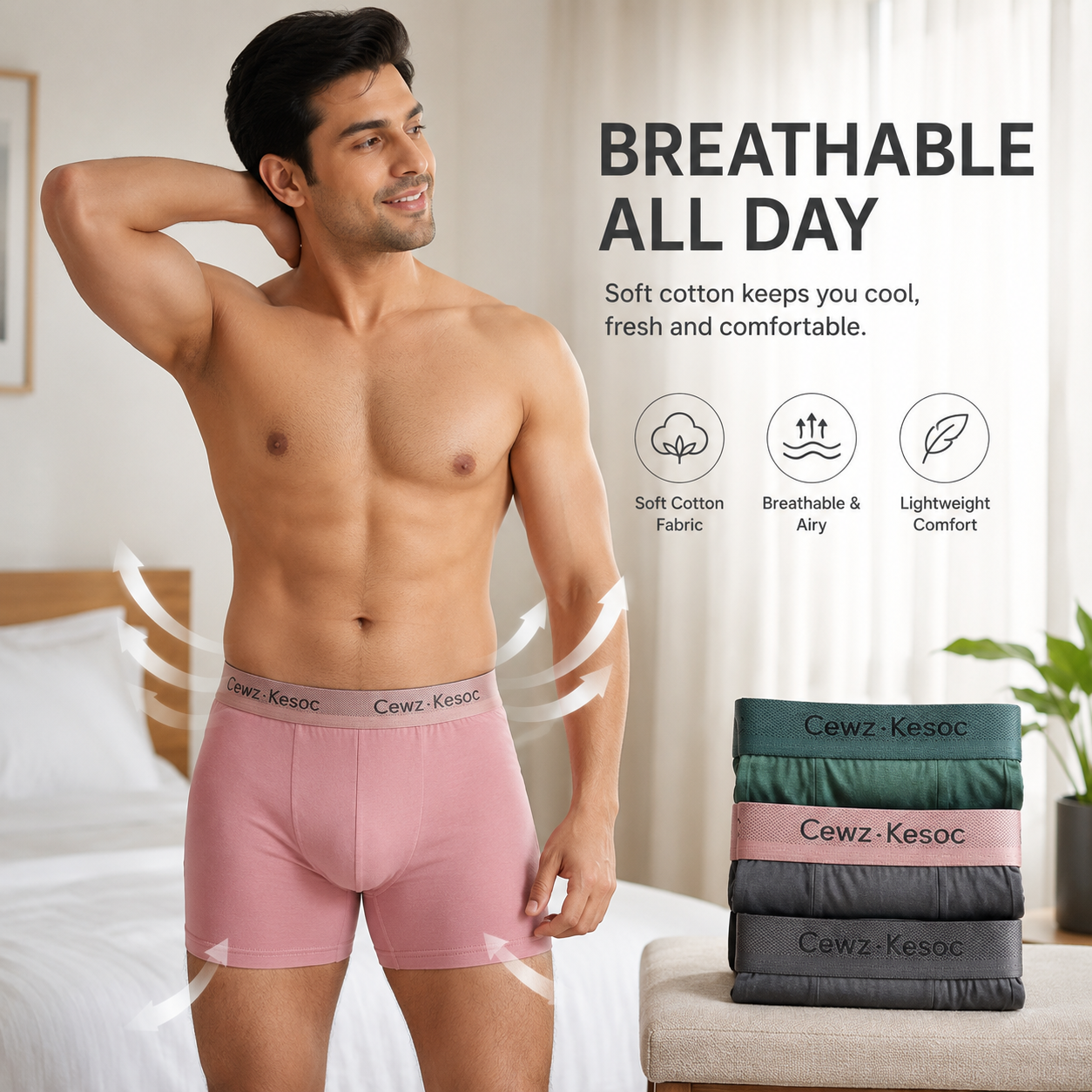 FlexComfort Premium Cotton Underwear  ( Set of 3 )