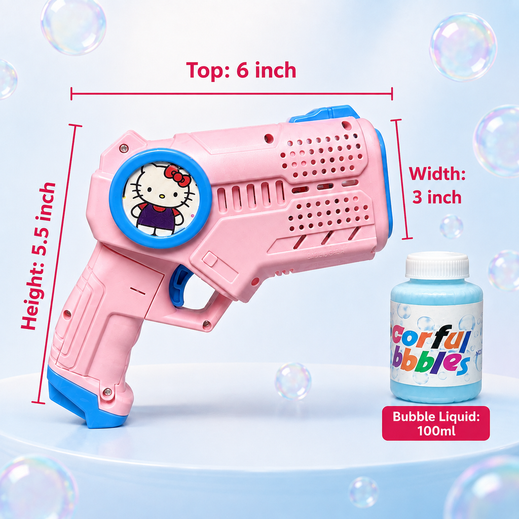 Kids Automatic Bubble Gun Toy with LED Light