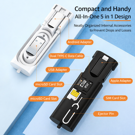 60W fast charging 5-in -1 multi-function data cable Box