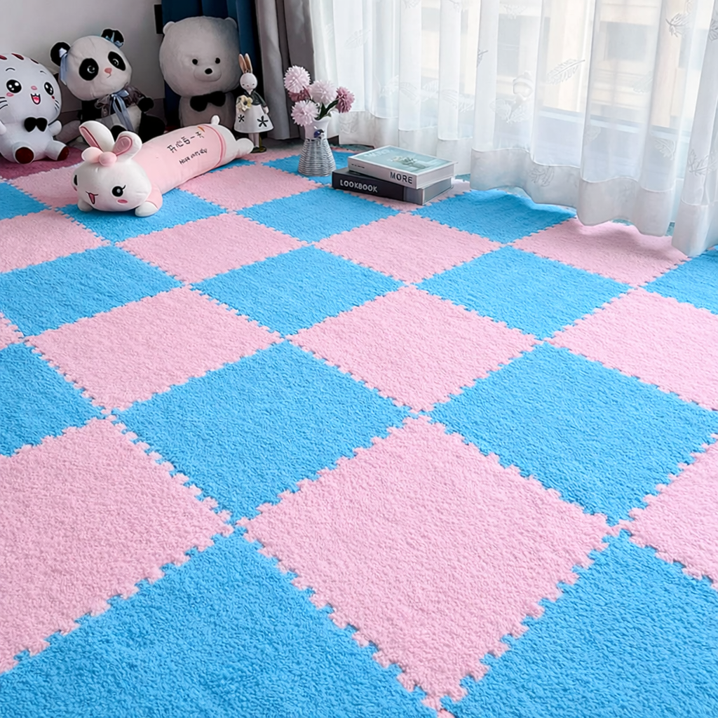 Soft Washable Foam Splicing Tiles Carpet ( Set of 12)