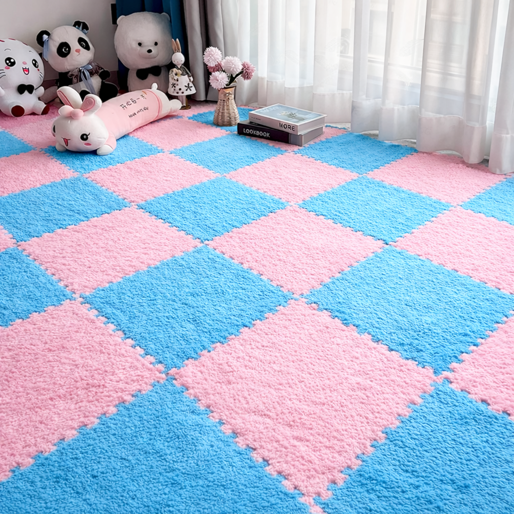 Soft Washable Foam Splicing Tiles Carpet ( Set of 12)