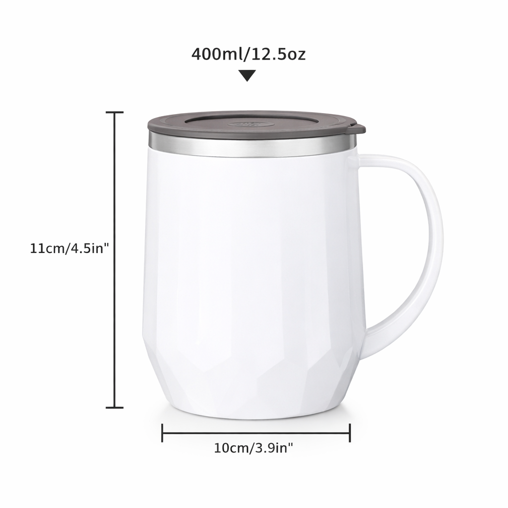 400ml Nordic Insulated Coffee Mug with Handle Lid