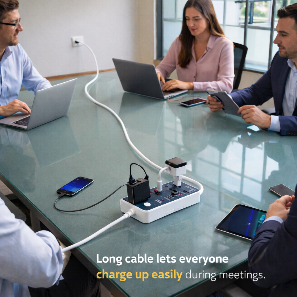 Maxline 3 Socket & 4 USB With Lightning Port Fast Charging Multiplug