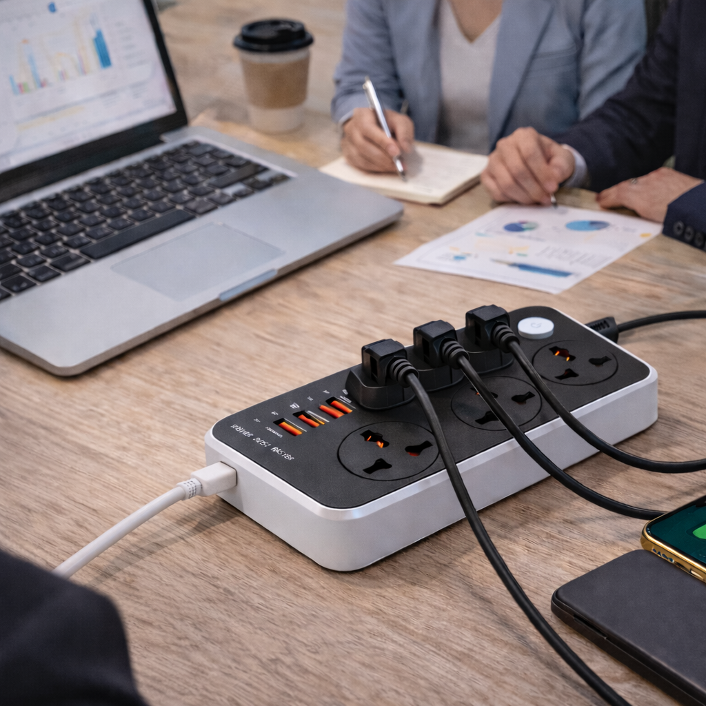 Maxline 3 Socket & 4 USB With Lightning Port Fast Charging Multiplug