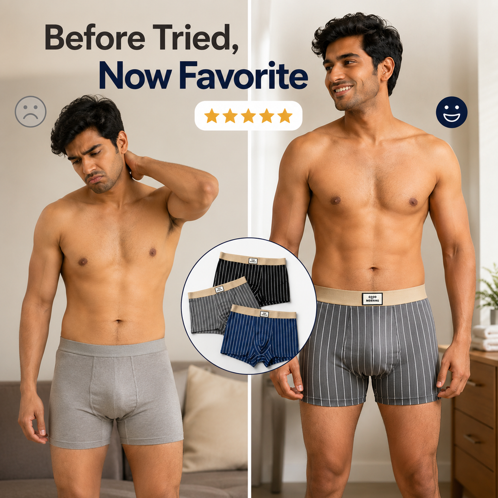 Soft Breathable Ice Silk Boxer  ( Set of 3 )