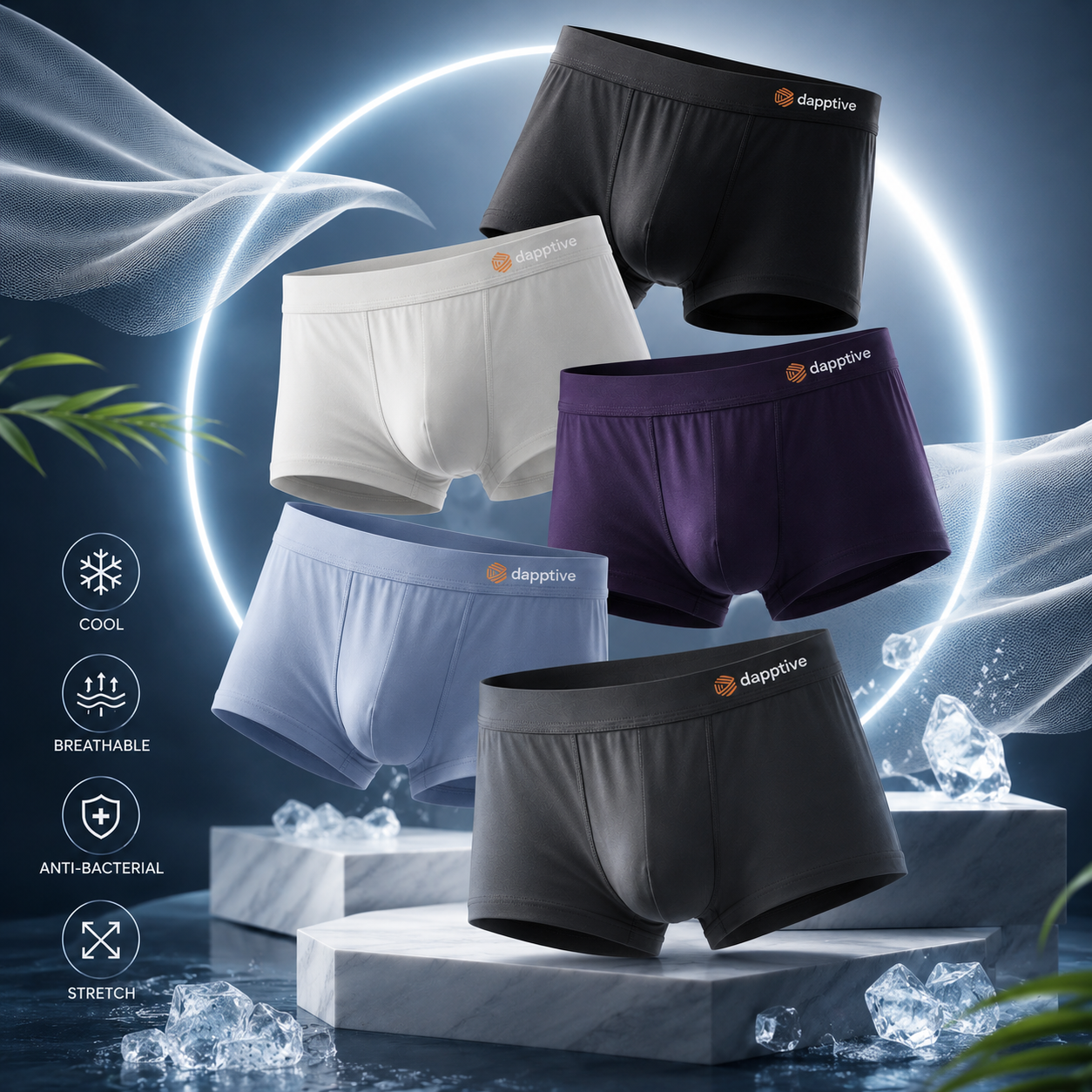 Men’s Luxury Ice Silk Underwear Combo ( set of 05)