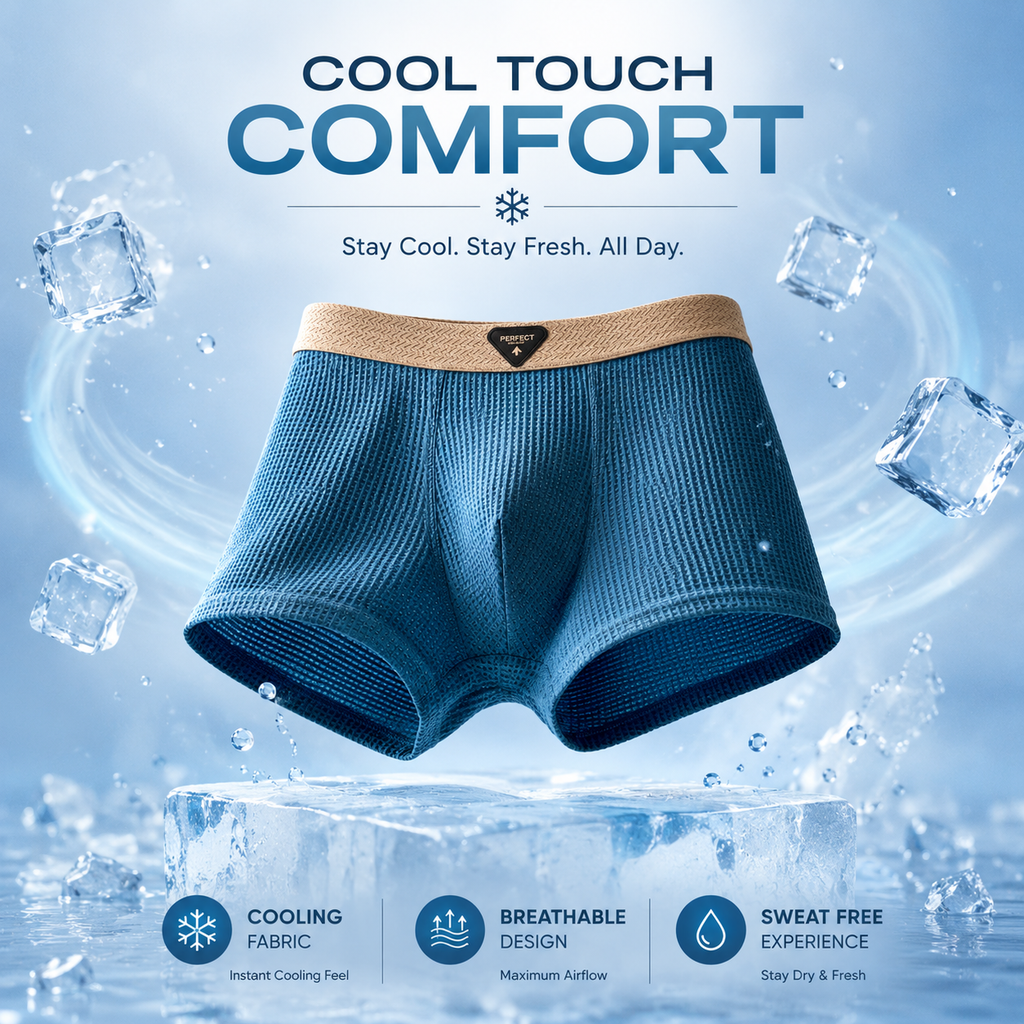 Men's Ice Silk net pattern Premium Boxer ( Set of 04 )