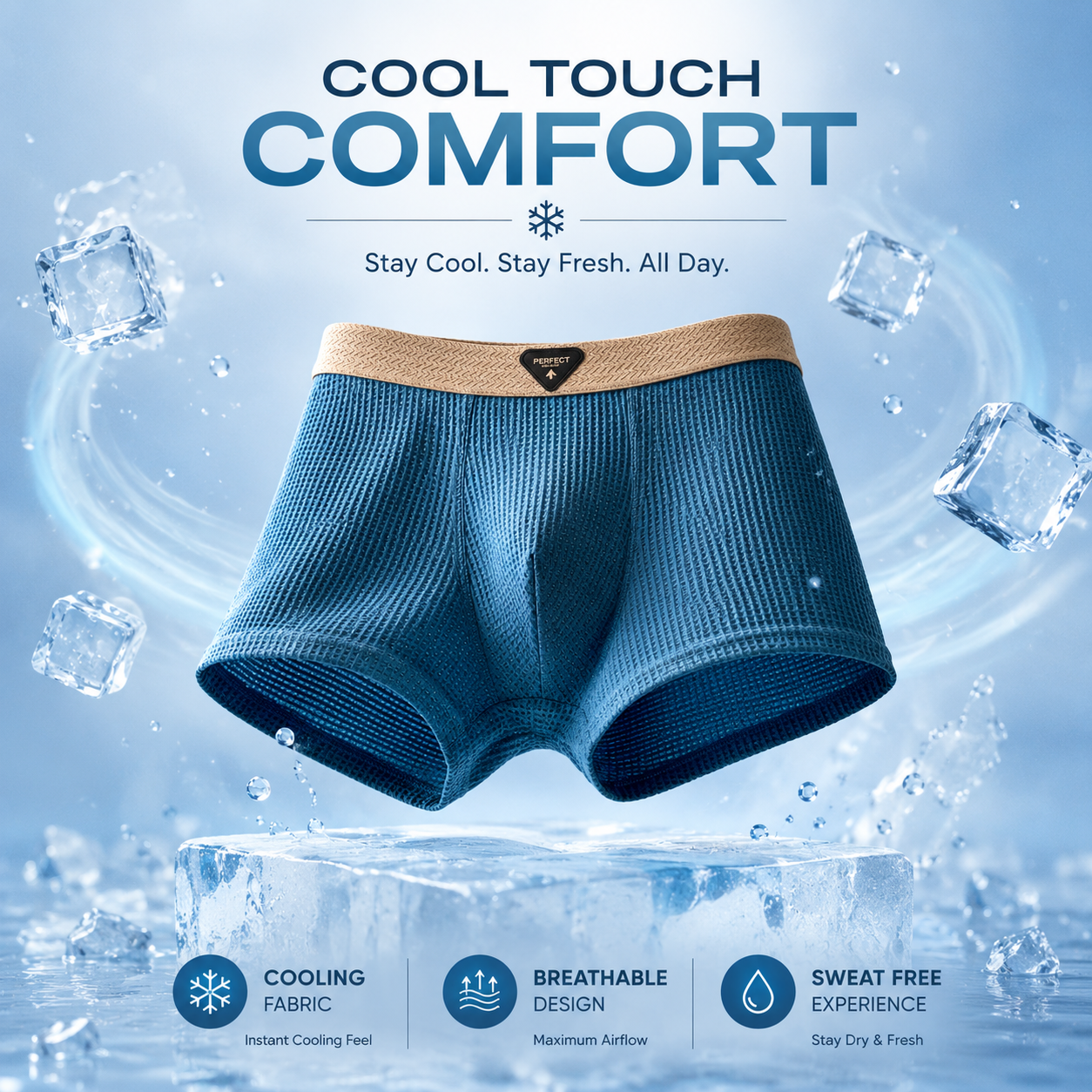 Men's Ice Silk net pattern Premium Boxer ( Set of 04 )