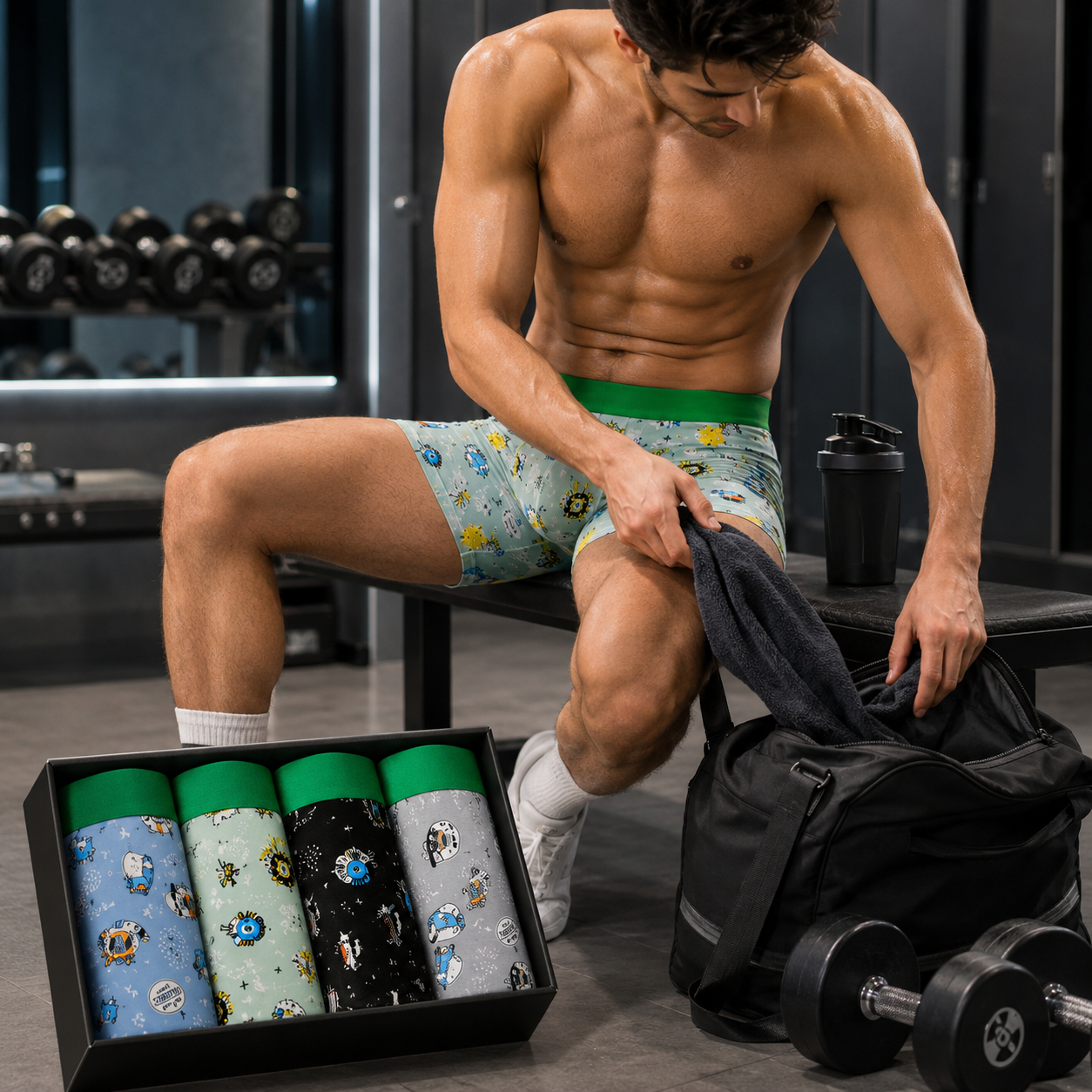 Premium Ice Silk Printed Boxer ( Set of 4 )