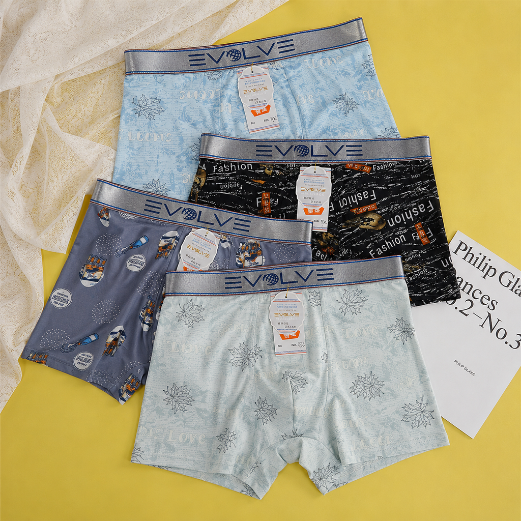 Premium Ice Silk Printed Boxer ( Set of 4 )
