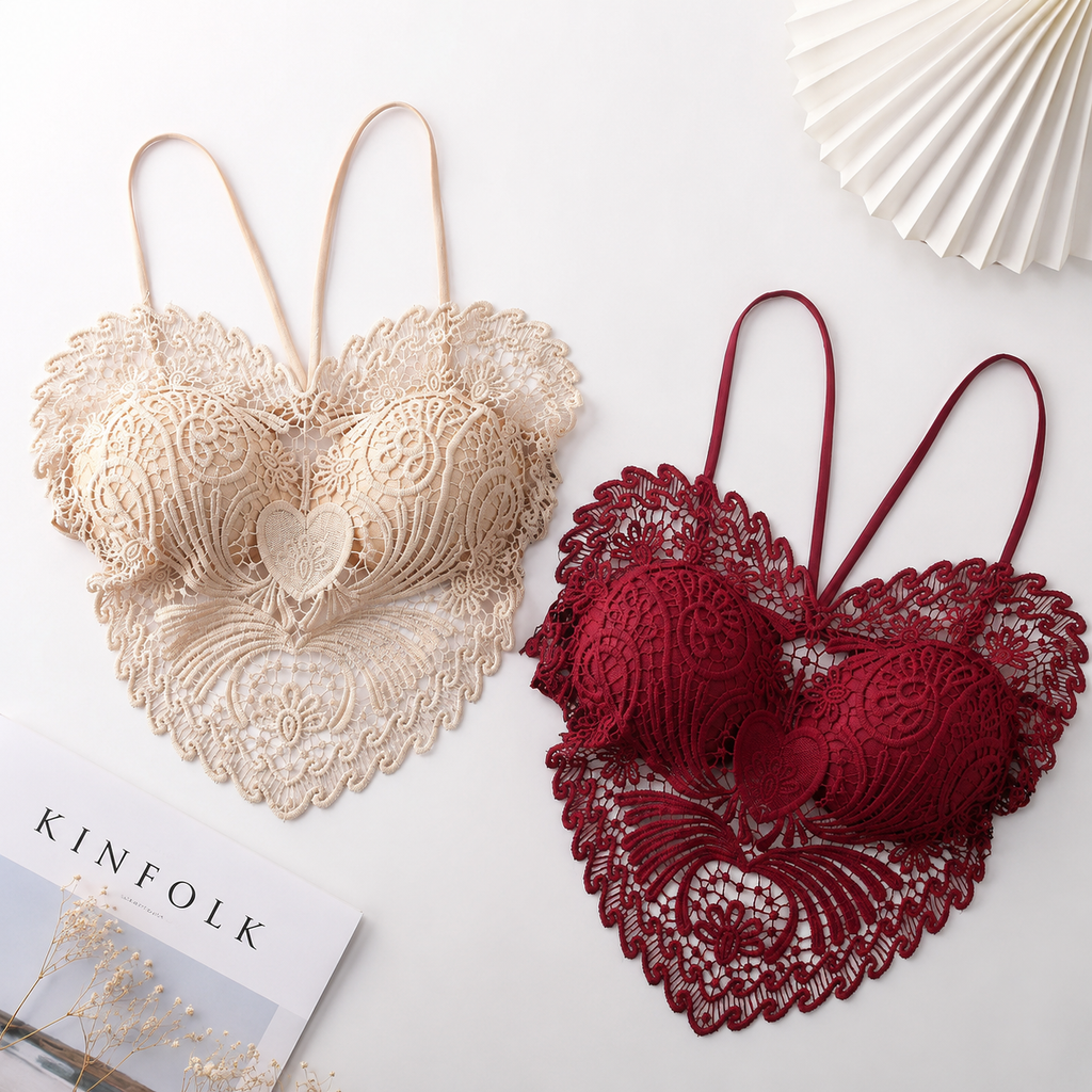 Elegant Floral Lace Bralette For Women ( Set of 2 )