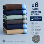 Soft Breathable Cotton Trunk Boxers ( Set of 6 )