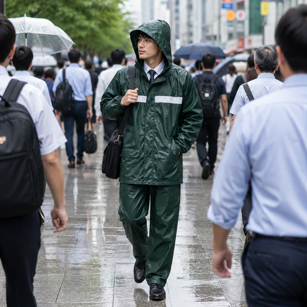 Premium Rubber Waterproof Rain Suit (XXL)